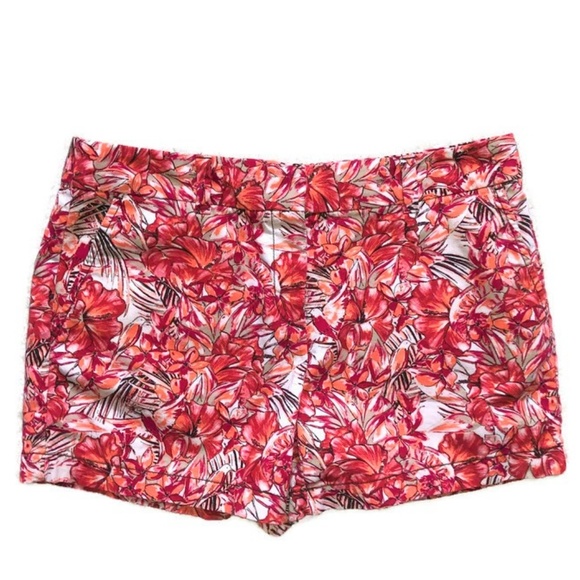 LOFT Pants - LOFT Coral/White/Beige Floral Shorts-Sz 4